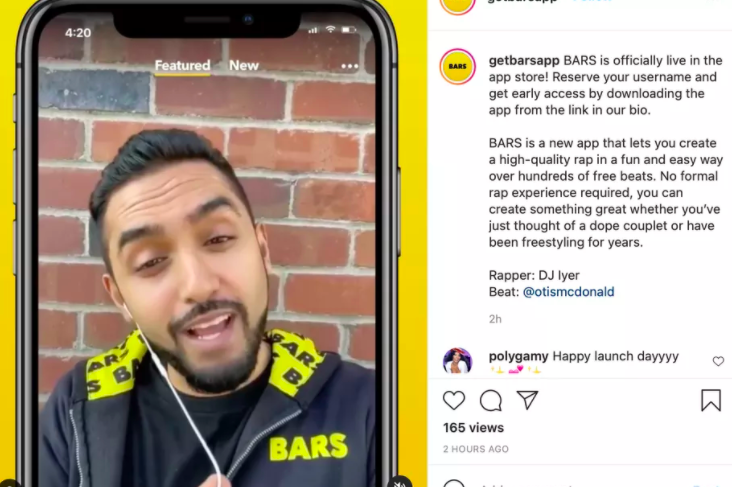Facebook’s new app Bars will let you rap over pre-made beats